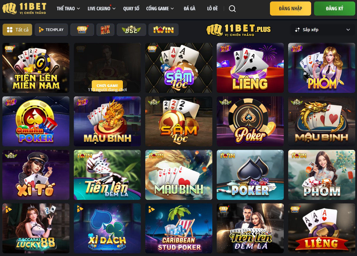 Trải nghiệm game bài 11Bet phong phú