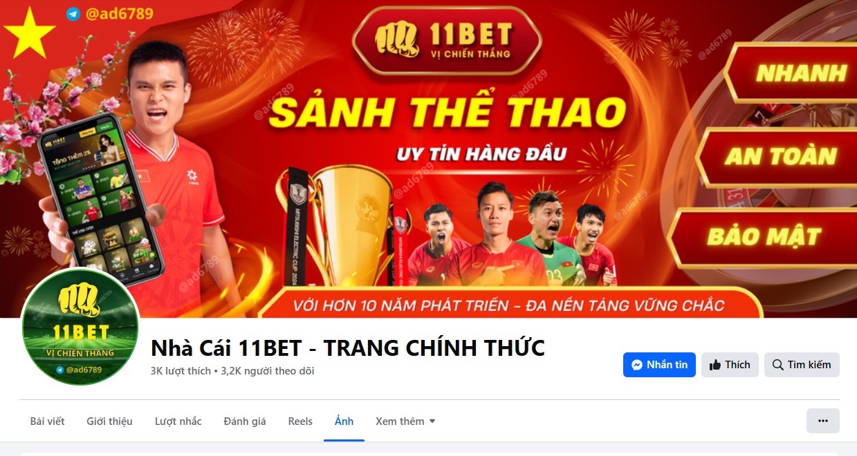 Kênh hỗ trợ khách hàng của 11Bet qua fanpage
