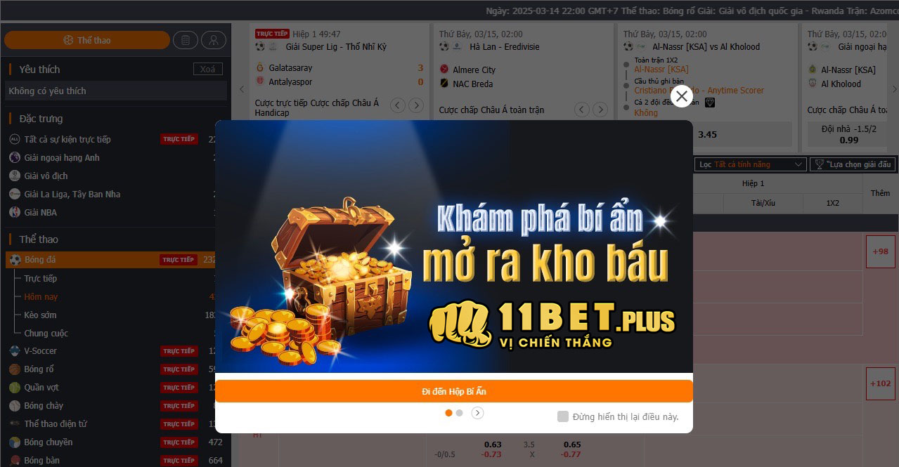 Đa dạng các hình thức soi kèo tại 11Bet hấp dẫn